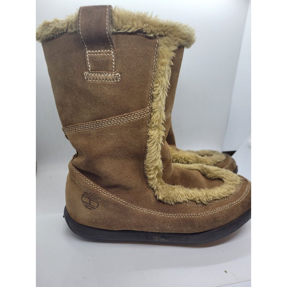Timberland Women's Suede Winter Boots 7 boho indie outerwear faux fur comfort